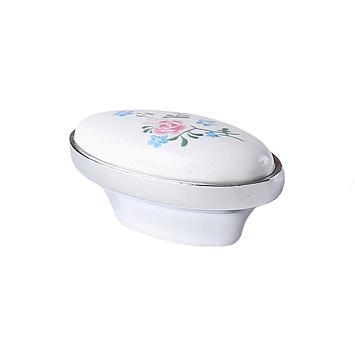Ручка мебельная Larvij, 35x52x29 мм, белый / xром, L4.knob03WH Фото 1