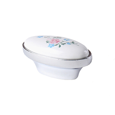 Ручка мебельная Larvij, 35x52x29 мм, белый / xром, L4.knob03WH Фото 1