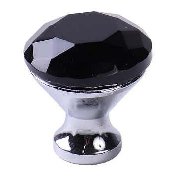 Ручка мебельная Larvij, 25x25x27 мм, черный / xром, L4.knob07BL Фото 1