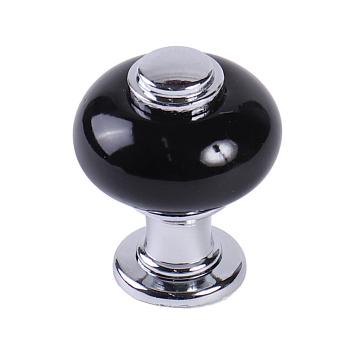 Ручка мебельная Larvij, 36x30x30 мм, черный / xром, L4.knob18BL Фото 1