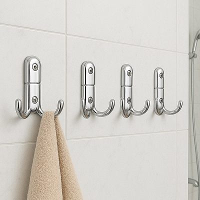 Крючок двойной мебельный Larvij, 55x60x20 мм, xром, LK1642CH Фото 2