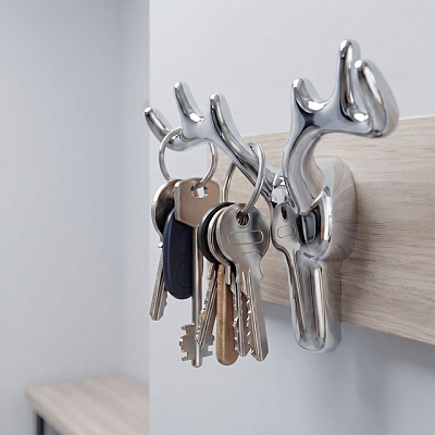 Крючок мебельный Larvij Олень, 165x87x38 мм, xром, LKNDEER.CH Фото 2