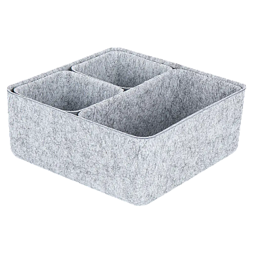 Органайзеры войлочные Larvij, 25x10x25 мм, серый, 4 шт., LAJ133005LG Фото 1
