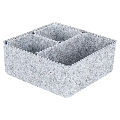 Органайзеры войлочные Larvij, 25x10x25 мм, серый, 4 шт., LAJ133005LG Фото 1